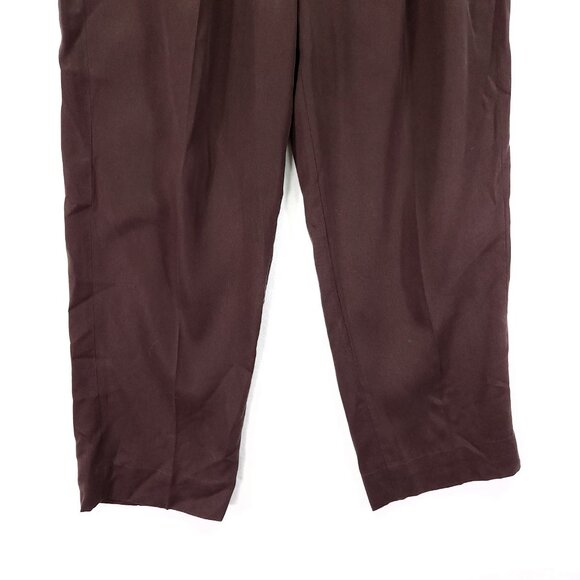 The Reset R Label Trouser Pant Size Medium Pleated Slouchy Cropped Brown Trouser - Picture 12 of 13